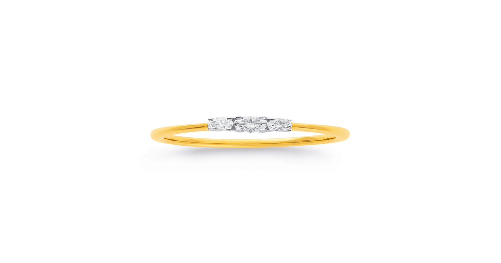 9ct, 3 Stone Diamond Ring Tdw=.25ct | Goldmark (NZ)