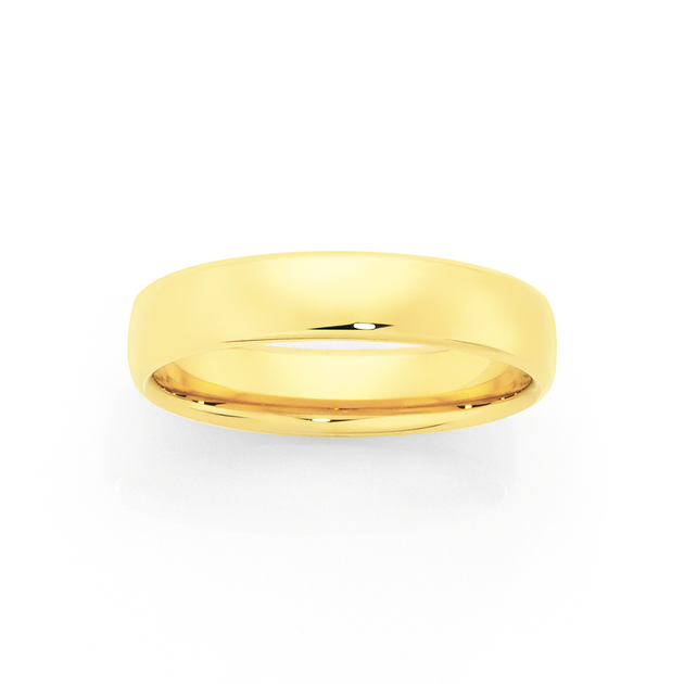 9ct, 5mm Comfort Wedding Ring - Size R | Goldmark (NZ)