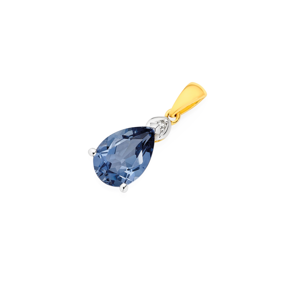 9ct Ceylon Sapphire & Diamond pendant 9ct Ceylon Sapphire & Diamond pendant