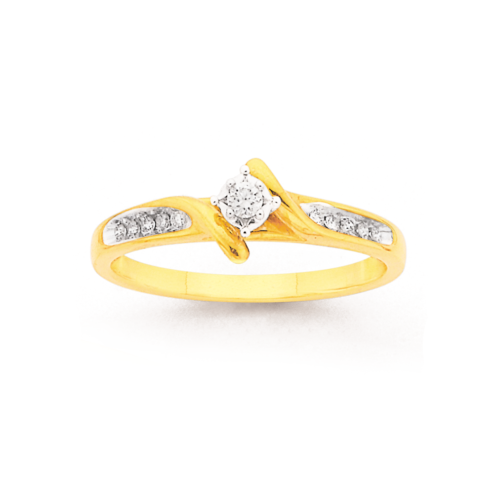 9ct Gold Aquamarine & Diamond Heart Ring - Goldmark AU Catalogue -  Salefinder