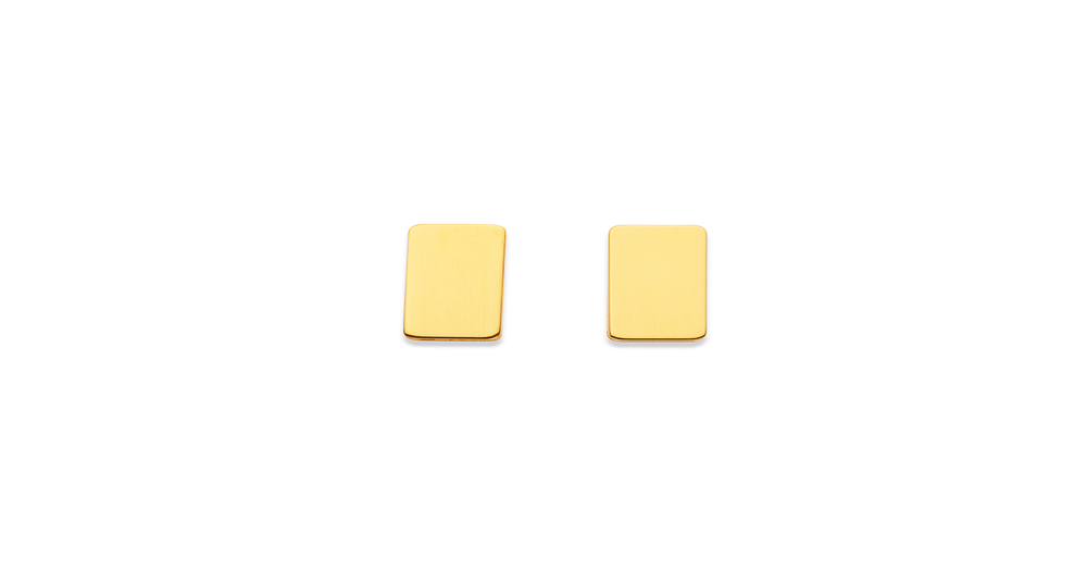 9ct, Flat Rectangle Studs | Goldmark (NZ)