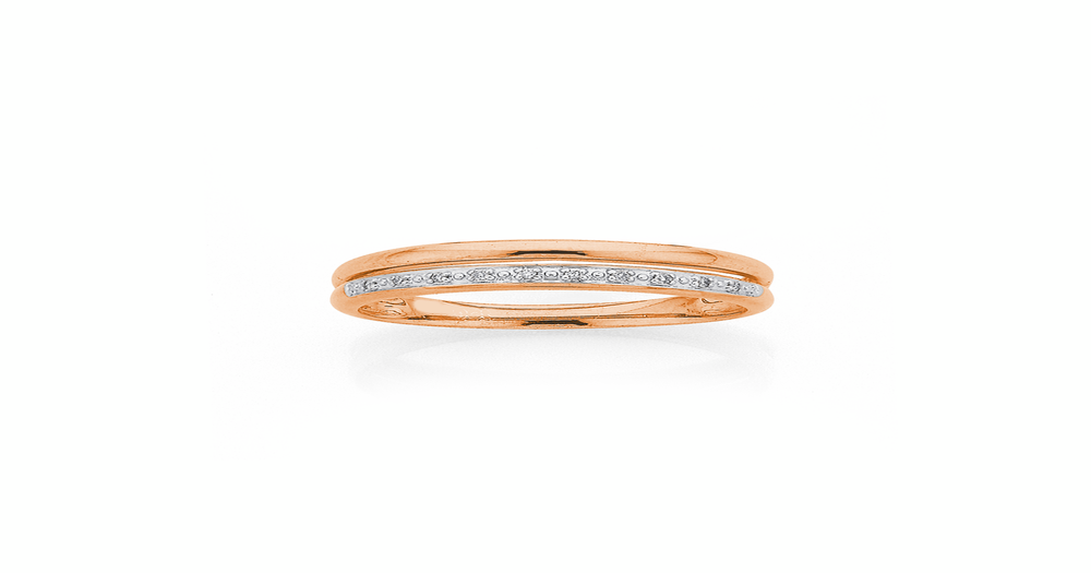 9ct Rose Gold, Diamond Ring in White | Goldmark (NZ)