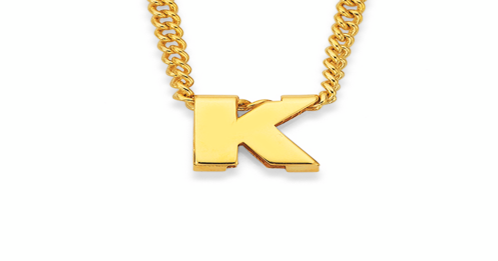 9ct, Small Block Initial K Slider | Goldmark (NZ)