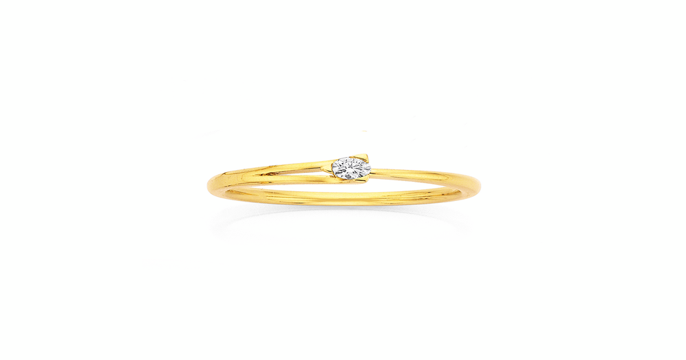 9ct, Triangle Diamond Set Ring | Goldmark (NZ)