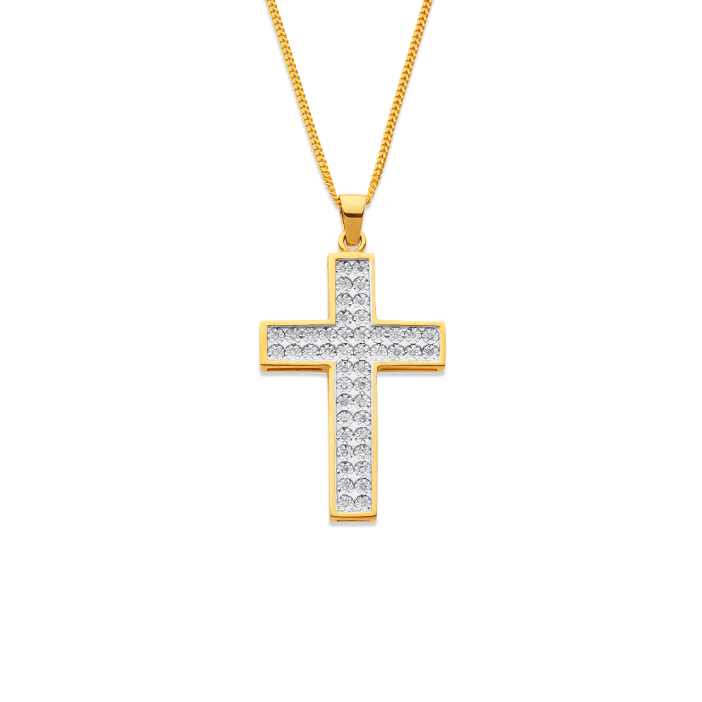 Women's 14K Two-Tone Gold Heart Cross Pendant - JCPenney