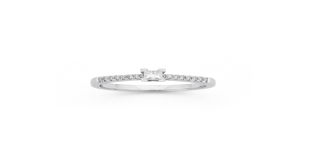 9ct White Gold, Diamond Ring Tdw=.25ct | Goldmark (NZ)