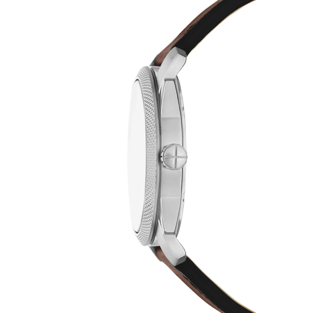 Fossil Machine Green Dial Brown Leather Strap in Silver | Goldmark