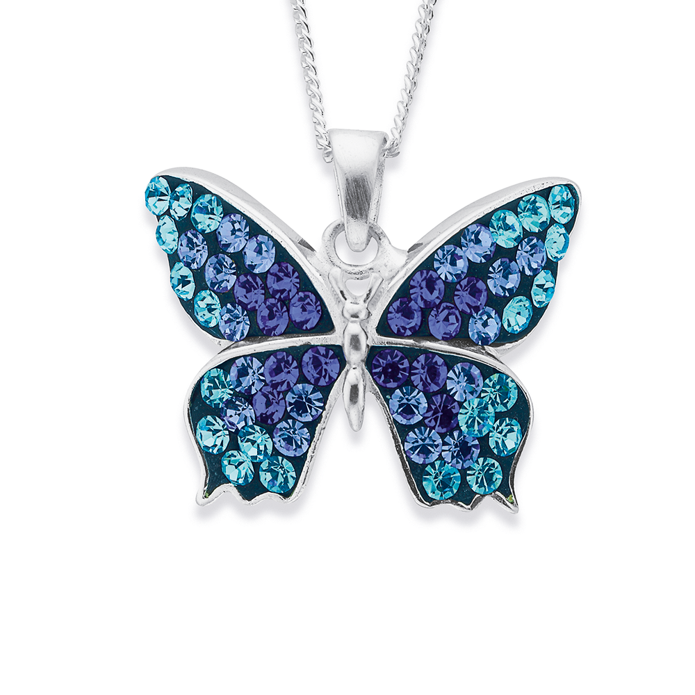 Crystal butterfly necklace – Glitter Sparkle and Shimmer Girls Store