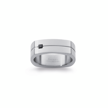 Panther | 8 mm Black Stainless Steel Ring with Carbon Fibre Inlay | In Panther | 8 mm Black Stainless Steel Ring with Carbon Fibre Inlay | In