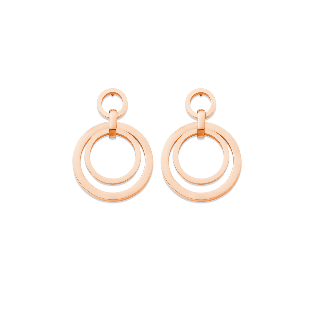 9ct Rose Gold 14mm Sleeper Hoop Earrings – Simple Plain Hoops For Everyday Wear