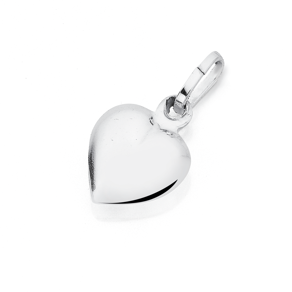 Sterling silver puffed heart pendant hotsell