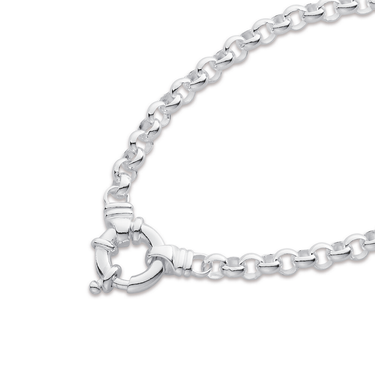 Sterling silver belcher bracelet with bolt ring clasp. Sterling silver belcher bracelet with bolt ring clasp.