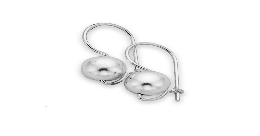 8mm sterling silver euroball earrings