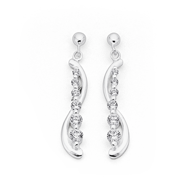 Tiny Sterling Silver And Cubic Zirconia Horseshoe Ear Studs (non-returnable) - Ireland - Foto 1